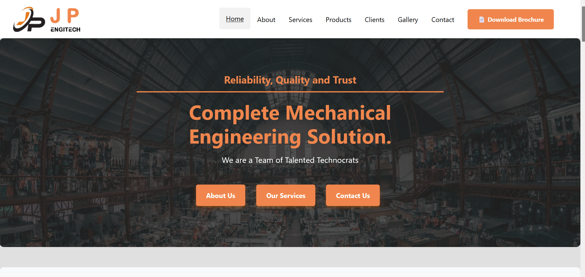 J P EngiTech Website Screenshot